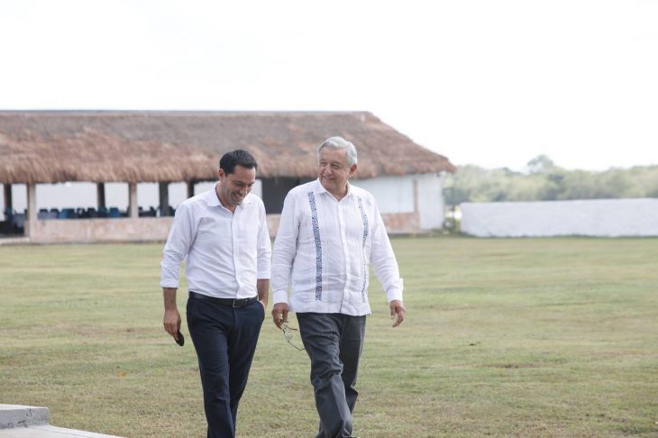 AMLO y Vila Dosal constatan avances del tramo 3 Calkiní-Izamal del Tren Maya